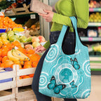Australia Cervical Cancer Awareness Month Grocery Bag Brave Strong Butterfly Aboriginal Art