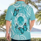 Australia Cervical Cancer Awareness Month Hawaiian Shirt Brave Strong Butterfly Aboriginal Art