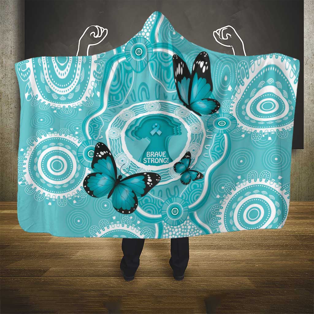 Australia Cervical Cancer Awareness Month Hooded Blanket Brave Strong Butterfly Aboriginal Art