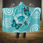 Australia Cervical Cancer Awareness Month Hooded Blanket Brave Strong Butterfly Aboriginal Art