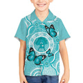 Australia Cervical Cancer Awareness Month Kid Hawaiian Shirt Brave Strong Butterfly Aboriginal Art