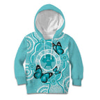 Australia Cervical Cancer Awareness Month Kid Hoodie Brave Strong Butterfly Aboriginal Art