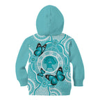 Australia Cervical Cancer Awareness Month Kid Hoodie Brave Strong Butterfly Aboriginal Art