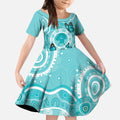 Australia Cervical Cancer Awareness Month Kid Short Sleeve Dress Brave Strong Butterfly Aboriginal Art