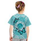 Australia Cervical Cancer Awareness Month Kid T Shirt Brave Strong Butterfly Aboriginal Art