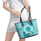 Australia Cervical Cancer Awareness Month Leather Tote Bag Brave Strong Butterfly Aboriginal Art