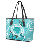 Australia Cervical Cancer Awareness Month Leather Tote Bag Brave Strong Butterfly Aboriginal Art