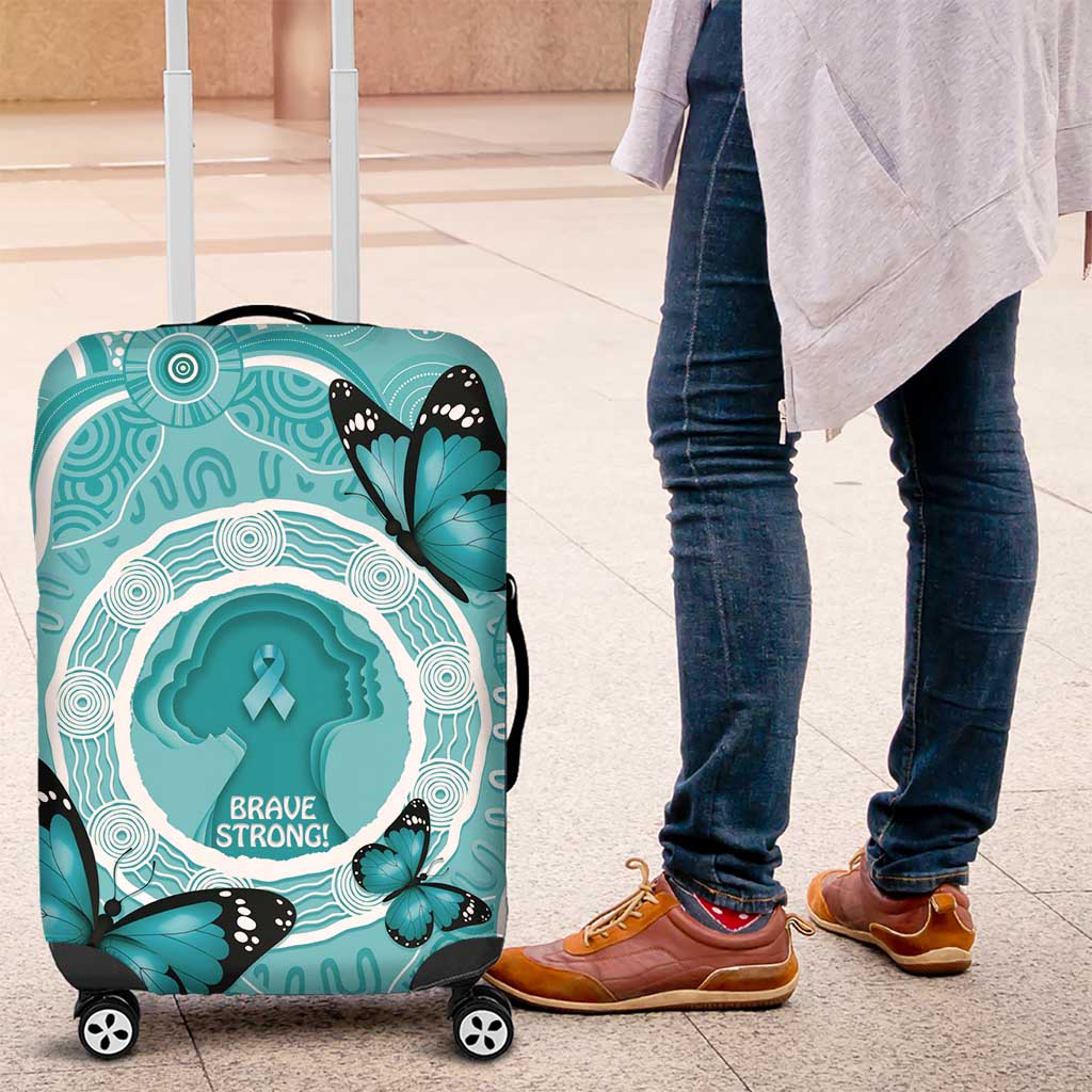 Australia Cervical Cancer Awareness Month Luggage Cover Brave Strong Butterfly Aboriginal Art