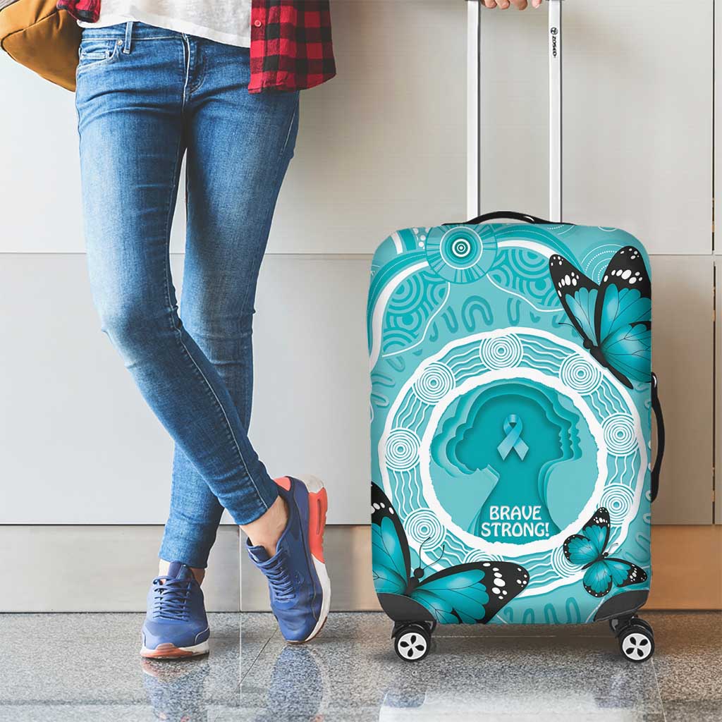 Australia Cervical Cancer Awareness Month Luggage Cover Brave Strong Butterfly Aboriginal Art