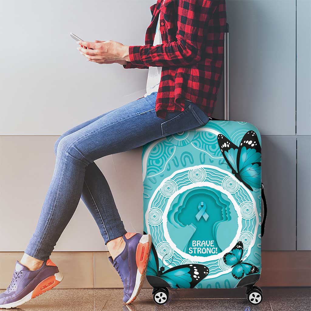 Australia Cervical Cancer Awareness Month Luggage Cover Brave Strong Butterfly Aboriginal Art