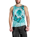 Australia Cervical Cancer Awareness Month Men Tank Top Brave Strong Butterfly Aboriginal Art