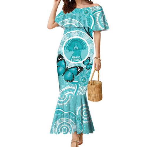 Australia Cervical Cancer Awareness Month Mermaid Dress Brave Strong Butterfly Aboriginal Art