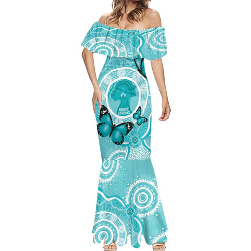 Australia Cervical Cancer Awareness Month Mermaid Dress Brave Strong Butterfly Aboriginal Art