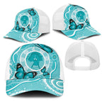Australia Cervical Cancer Awareness Mesh Trucker Cap Aboriginal Brave Strong Butterfly - Aussie Hoodie