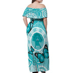 Australia Cervical Cancer Awareness Month Off Shoulder Maxi Dress Brave Strong Butterfly Aboriginal Art