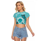 Australia Cervical Cancer Awareness Month Raglan Cropped T Shirt Brave Strong Butterfly Aboriginal Art