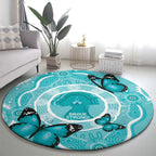Australia Cervical Cancer Awareness Month Round Carpet Brave Strong Butterfly Aboriginal Art