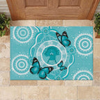 Australia Cervical Cancer Awareness Month Rubber Doormat Brave Strong Butterfly Aboriginal Art