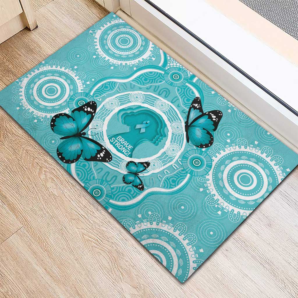 Australia Cervical Cancer Awareness Month Rubber Doormat Brave Strong Butterfly Aboriginal Art