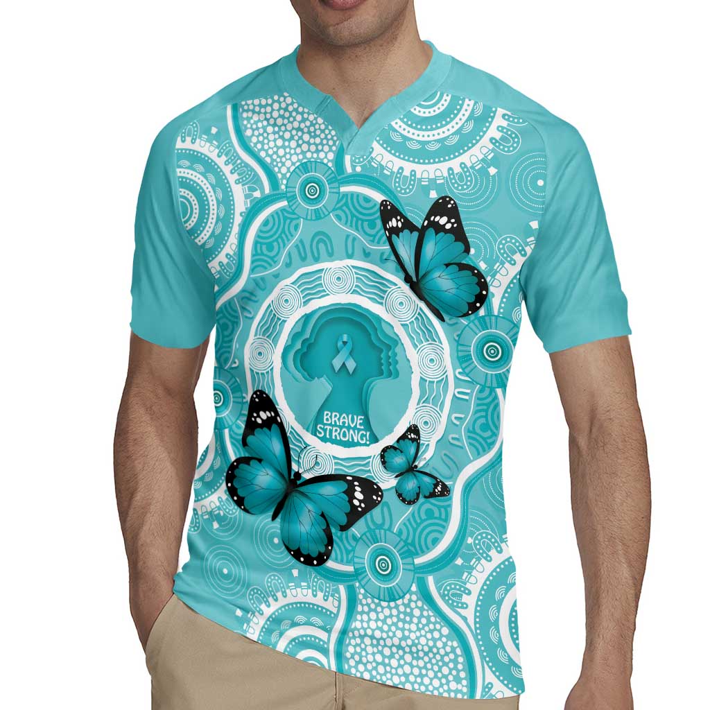 Australia Cervical Cancer Awareness Month Rugby Jersey Brave Strong Butterfly Aboriginal Art