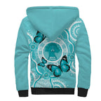 Australia Cervical Cancer Awareness Month Sherpa Hoodie Brave Strong Butterfly Aboriginal Art