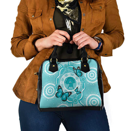 Australia Cervical Cancer Awareness Month Shoulder Handbag Brave Strong Butterfly Aboriginal Art