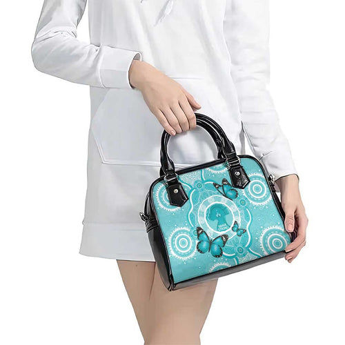 Australia Cervical Cancer Awareness Month Shoulder Handbag Brave Strong Butterfly Aboriginal Art