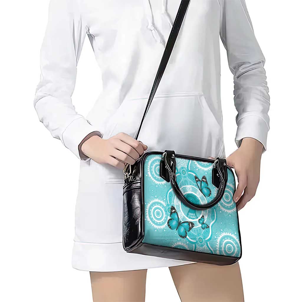 Australia Cervical Cancer Awareness Month Shoulder Handbag Brave Strong Butterfly Aboriginal Art