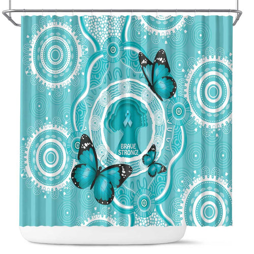 Australia Cervical Cancer Awareness Month Shower Curtain Brave Strong Butterfly Aboriginal Art