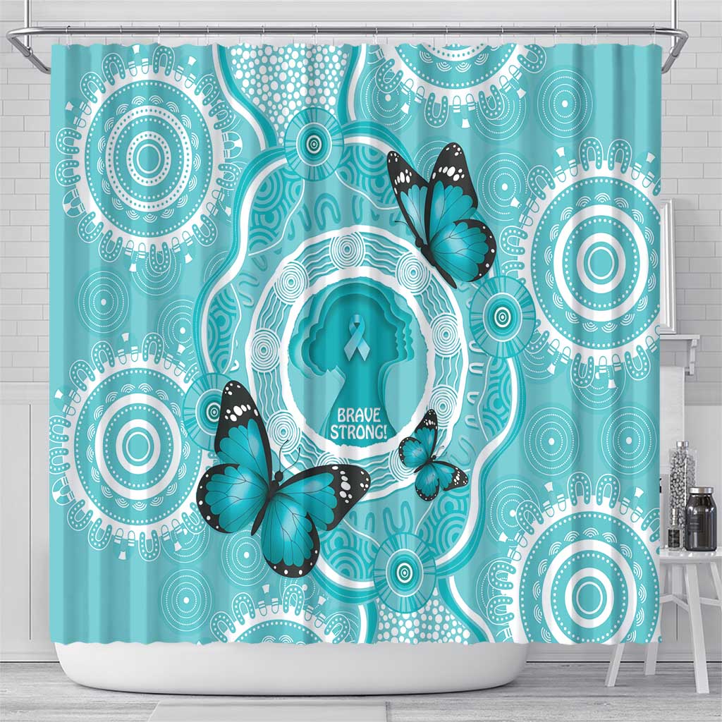 Australia Cervical Cancer Awareness Month Shower Curtain Brave Strong Butterfly Aboriginal Art