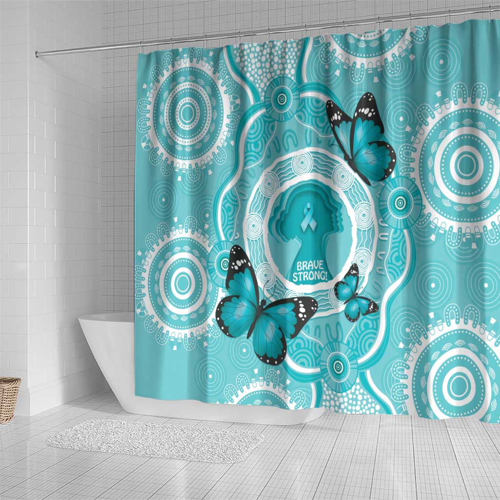 Australia Cervical Cancer Awareness Month Shower Curtain Brave Strong Butterfly Aboriginal Art