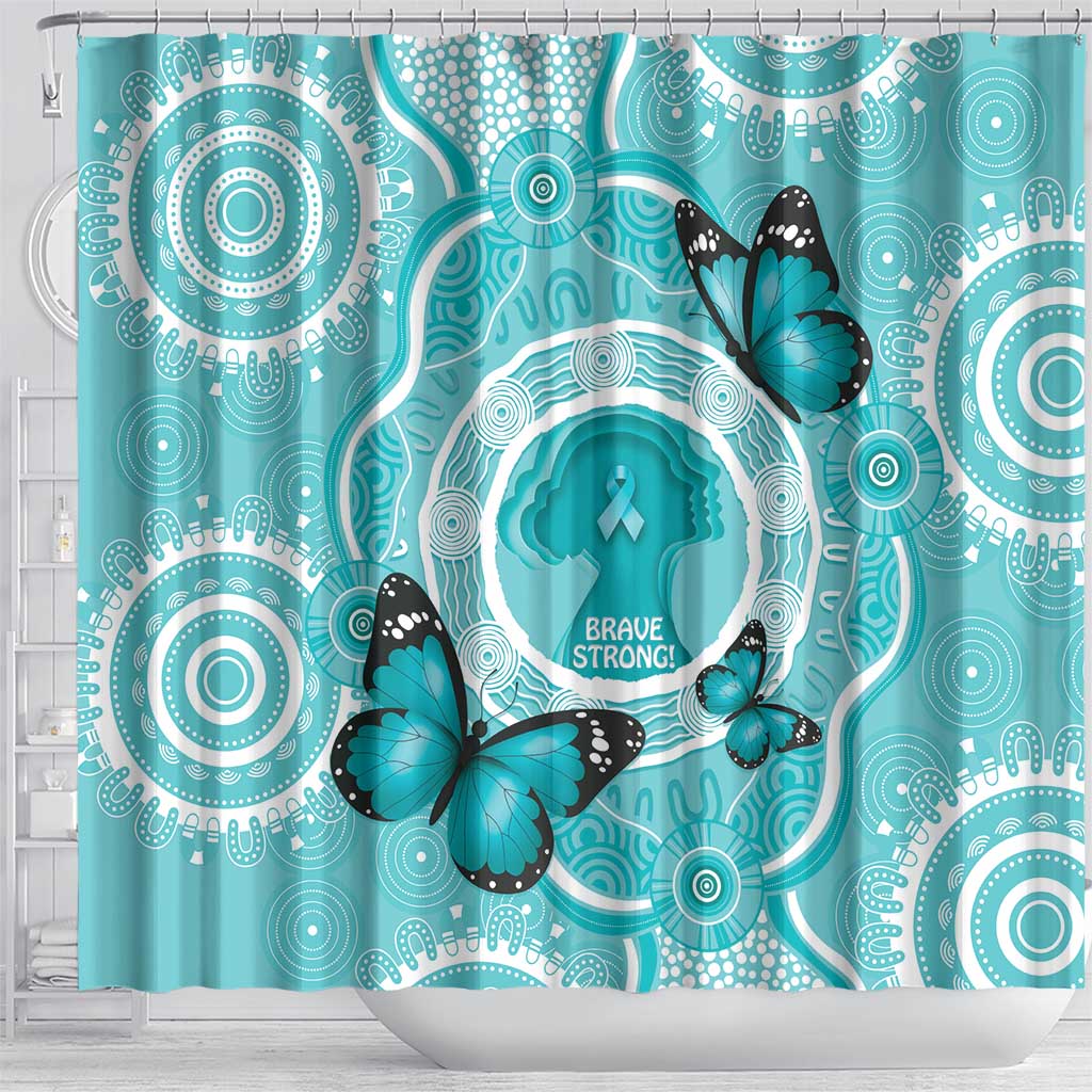 Australia Cervical Cancer Awareness Month Shower Curtain Brave Strong Butterfly Aboriginal Art