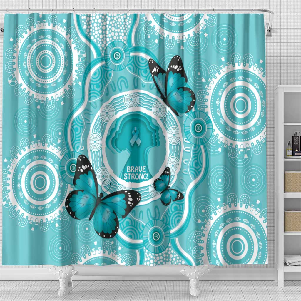 Australia Cervical Cancer Awareness Month Shower Curtain Brave Strong Butterfly Aboriginal Art