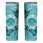 Australia Cervical Cancer Awareness Month Skinny Tumbler Brave Strong Butterfly Aboriginal Art