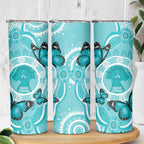 Australia Cervical Cancer Awareness Month Skinny Tumbler Brave Strong Butterfly Aboriginal Art