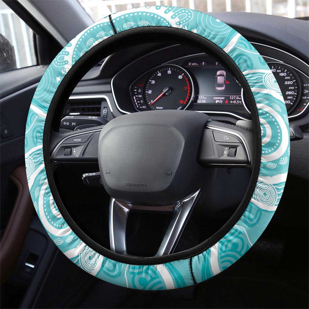 Australia Cervical Cancer Awareness Month Steering Wheel Cover Brave Strong Butterfly Aboriginal Art