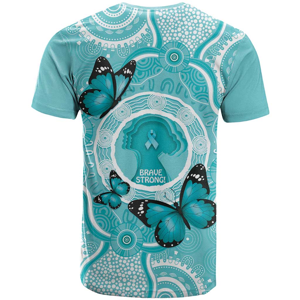 Australia Cervical Cancer Awareness Month T Shirt Brave Strong Butterfly Aboriginal Art
