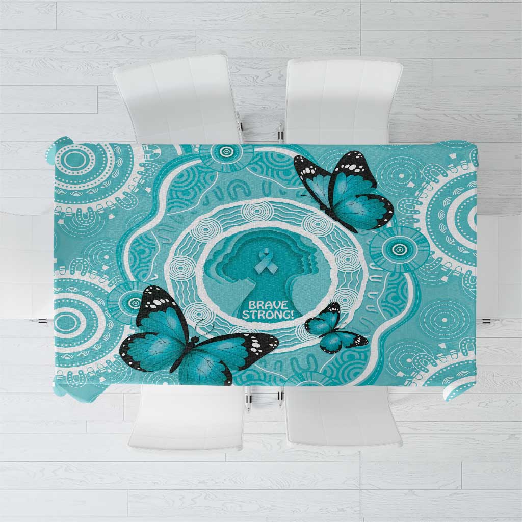 Australia Cervical Cancer Awareness Month Tablecloth Brave Strong Butterfly Aboriginal Art
