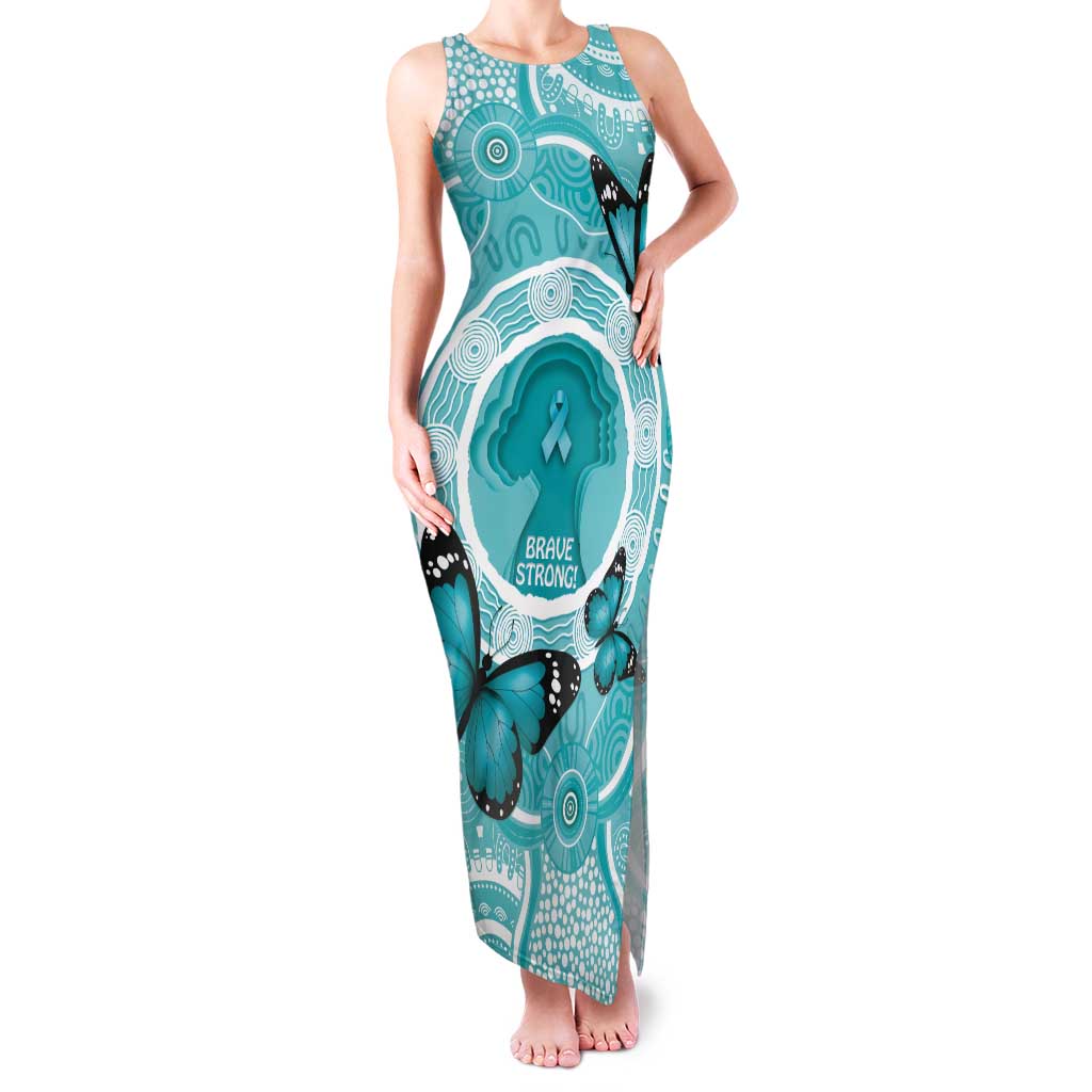 Australia Cervical Cancer Awareness Month Tank Maxi Dress Brave Strong Butterfly Aboriginal Art