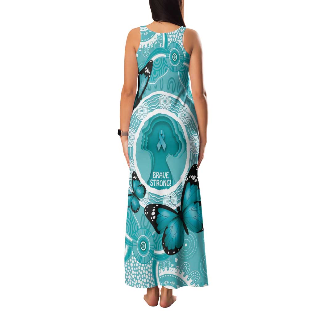 Australia Cervical Cancer Awareness Month Tank Maxi Dress Brave Strong Butterfly Aboriginal Art