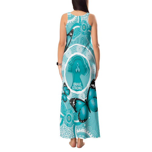 Australia Cervical Cancer Awareness Month Tank Maxi Dress Brave Strong Butterfly Aboriginal Art