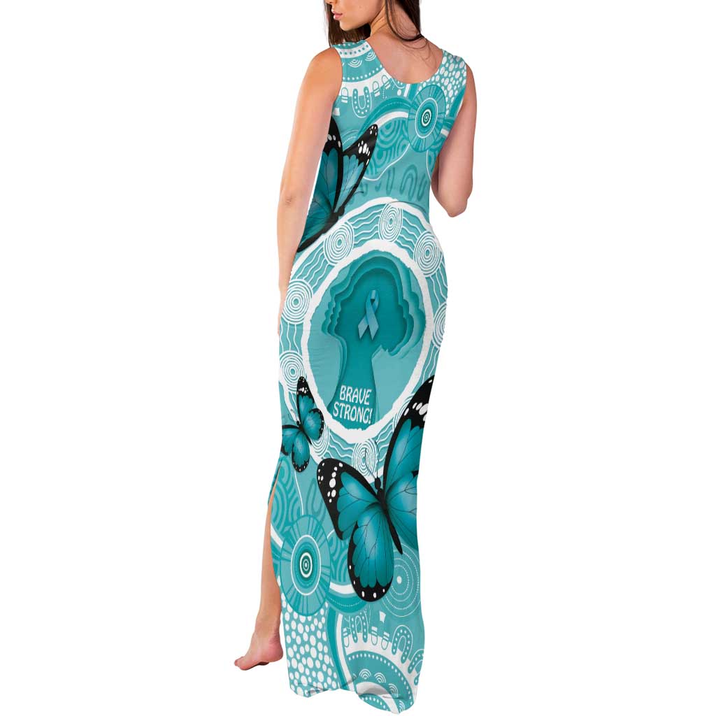 Australia Cervical Cancer Awareness Month Tank Maxi Dress Brave Strong Butterfly Aboriginal Art
