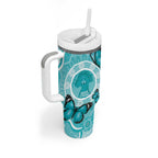 Australia Cervical Cancer Awareness Month Tumbler With Handle Brave Strong Butterfly Aboriginal Art