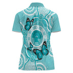 Australia Cervical Cancer Awareness Month Women Polo Shirt Brave Strong Butterfly Aboriginal Art