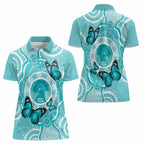 Australia Cervical Cancer Awareness Month Women Polo Shirt Brave Strong Butterfly Aboriginal Art