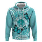 Australia Cervical Cancer Awareness Month Zip Hoodie Brave Strong Butterfly Aboriginal Art