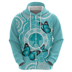 Australia Cervical Cancer Awareness Month Zip Hoodie Brave Strong Butterfly Aboriginal Art
