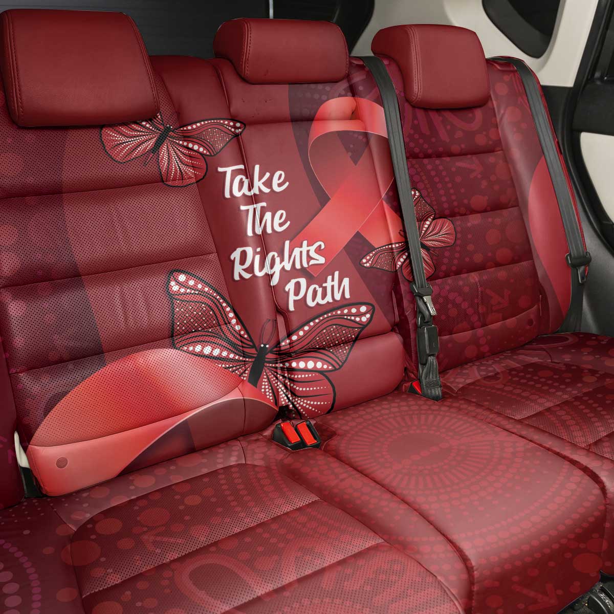 Australia AIDS Awareness Month Back Car Seat Cover Take The Rights Path Aboriginal Art