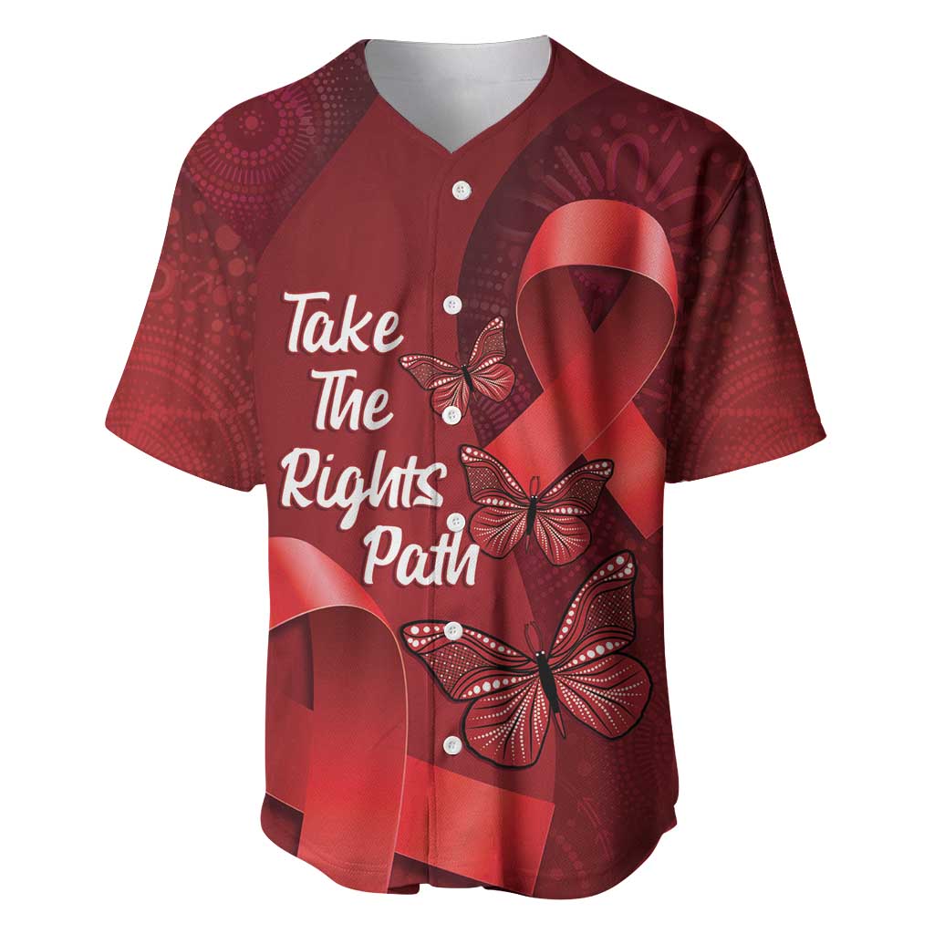Australia AIDS Awareness Month Baseball Jersey Take The Rights Path Aboriginal Art