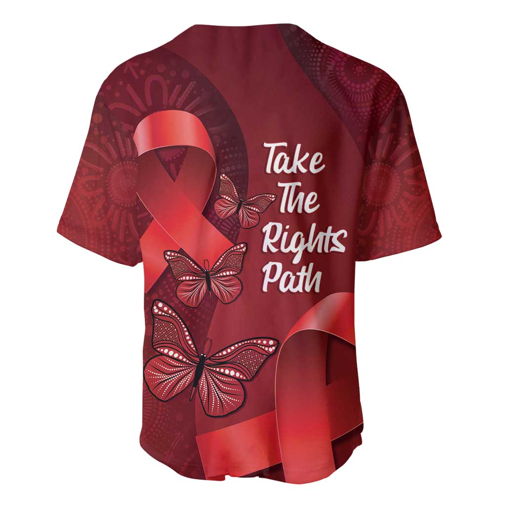 Australia AIDS Awareness Month Baseball Jersey Take The Rights Path Aboriginal Art